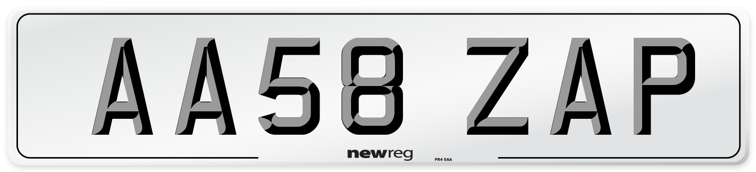 AA58 ZAP Number Plate from New Reg